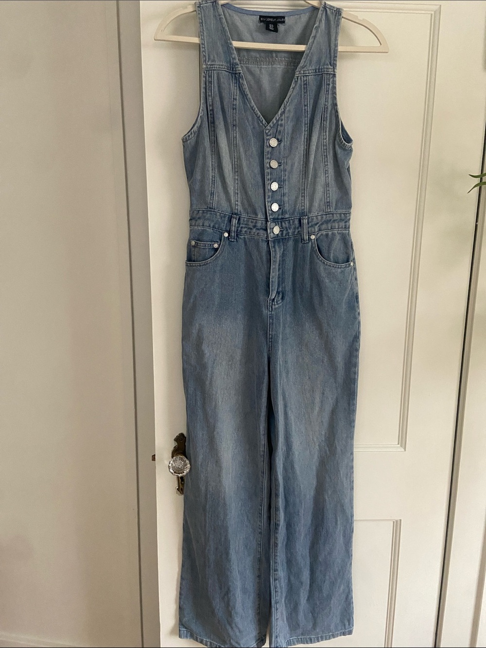 Sincerely Jules Light Blue Denim Jumpsuit